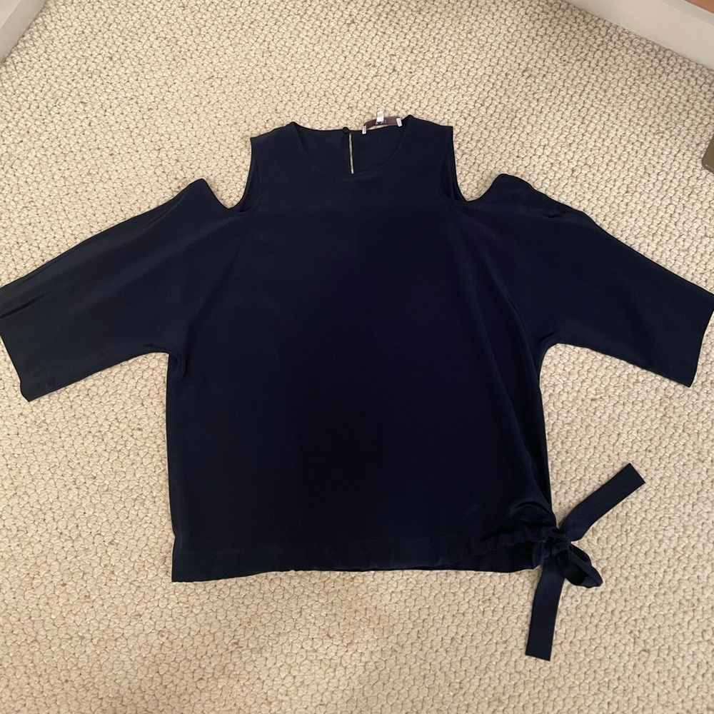 Tibi Cold Shoulder Deep Navy Top - Picture 8 of 9